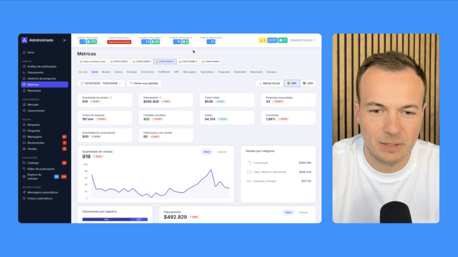 Ver vídeo de demonstração de Métricas